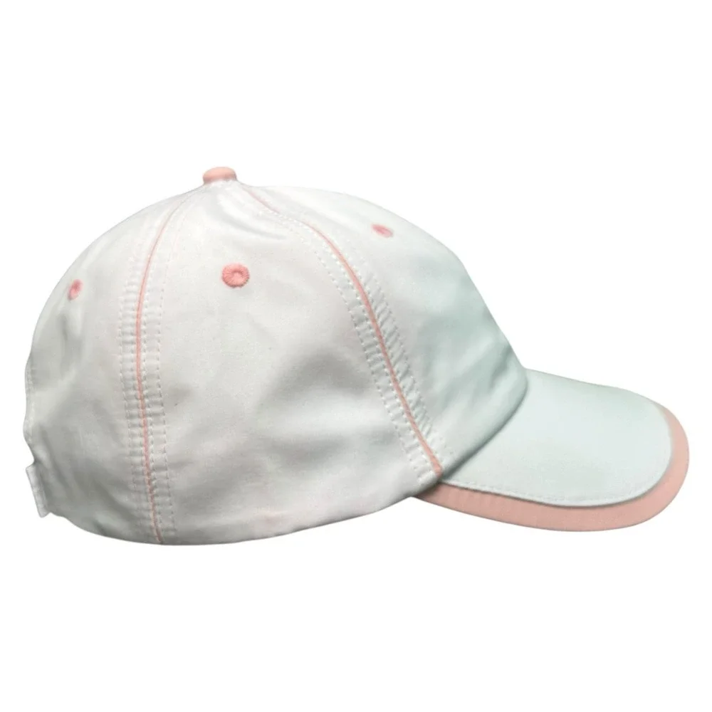 BMW Lifestyle White Pink Adjustable Hat Cap Logo Womens w/ Bonus Keychain
